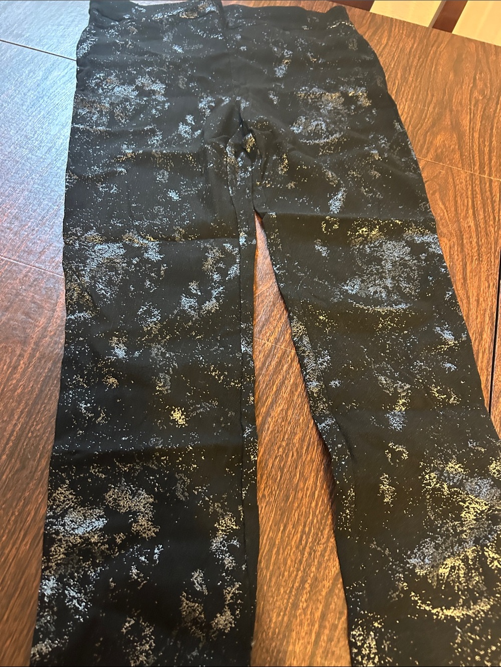 Chico’s 1.5R pants with shiny  silver all throughout